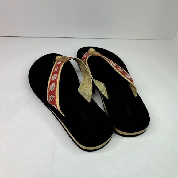 LL Bean Nubuck Seashells Flip Flop Slide Sandals Strap Comfy Womens Summer - Picture 8 of 9